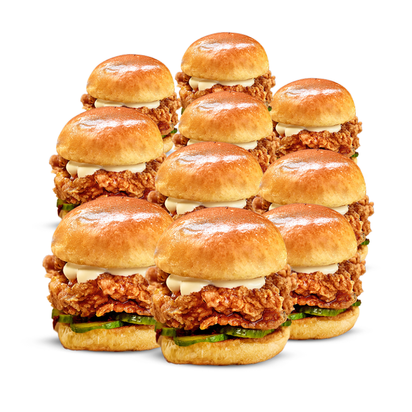 10 Crispy Chicken Sliders.