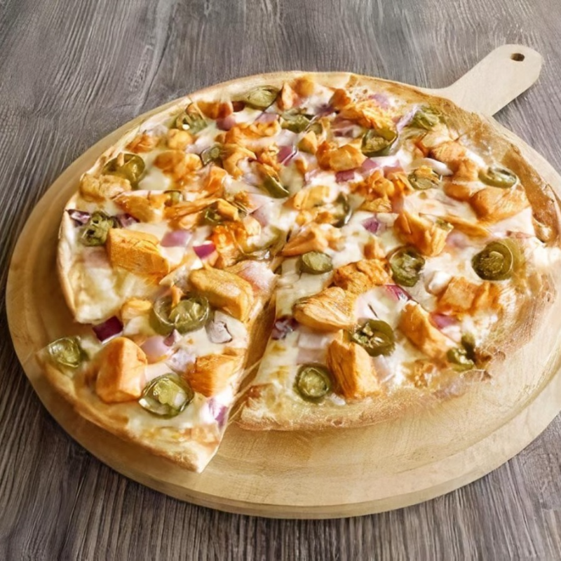 Deep Pan Buffalo Chicken Pizza.