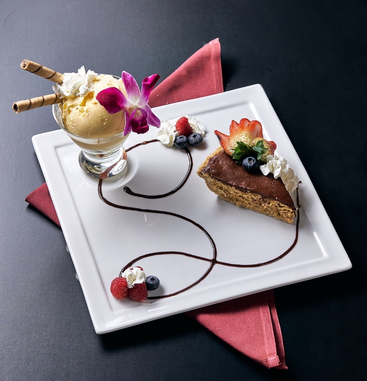 Chocolate E'clair Pie & a Scoop of Ice Cream.