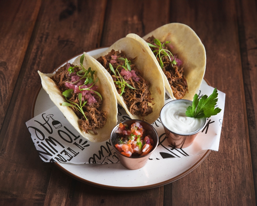 Short ribs birria tacos.