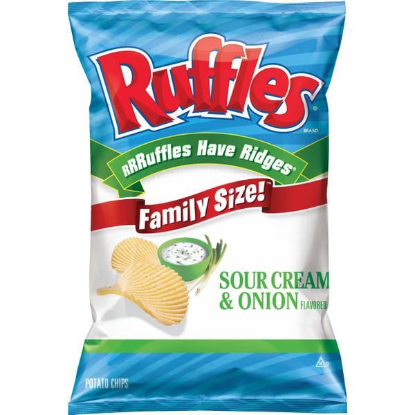 Ruffles Sour Cream & Onion Potato Chips Sour Cream Onion - 8.0 Oz.