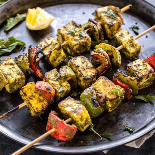 Paneer Haryali Kebab.