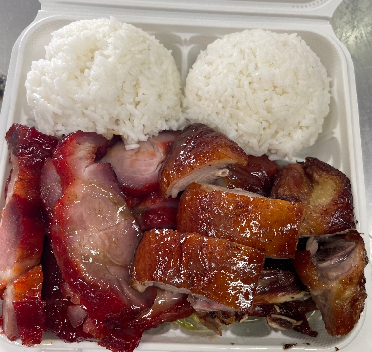 叉烧鸭饭 189.Roast Duck and Char Siu on Rice.