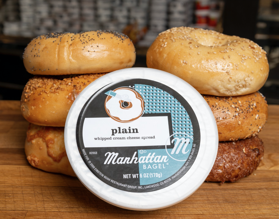 Value Pack Half Dozen – 6 Bagels + 1 Cream Cheese Tub.