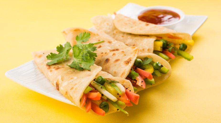 Mix Veg Kathi Roll.