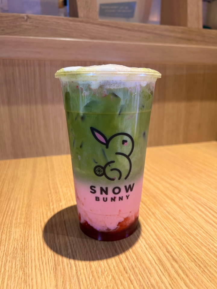 Strawberry Matcha Milk Tea.