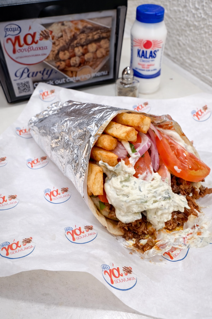 Traditional Pork Gyro PITA.
