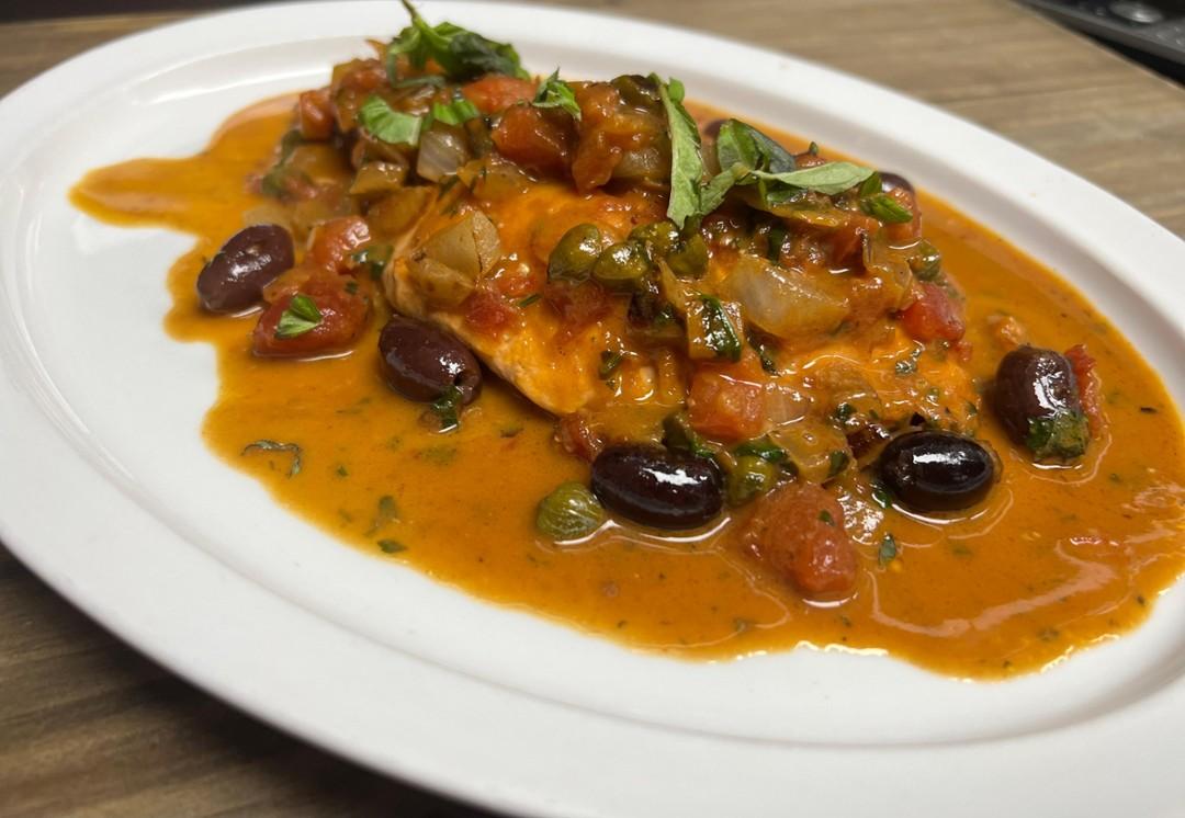 Salmon Puttanesca.