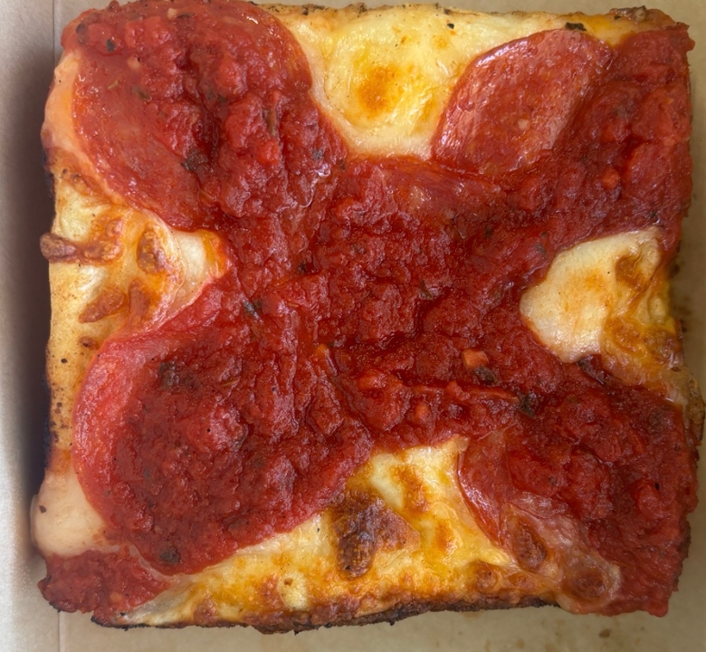 Detroit Deep Dish Pizza.