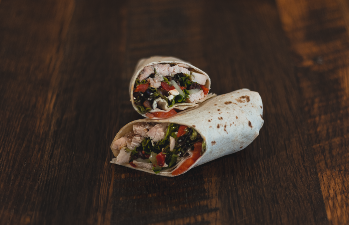 MEDITERRANEAN CHICKEN WRAP.