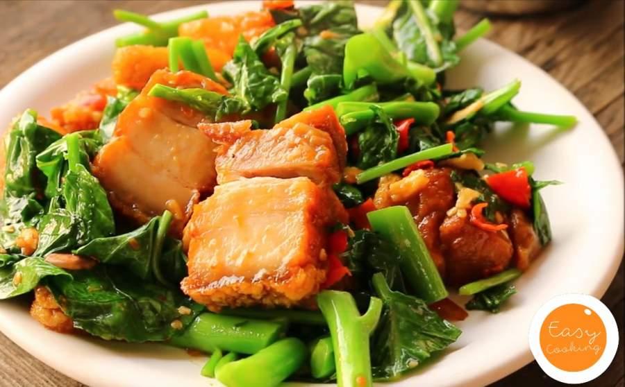 Chinese Broccoli crispy pork.