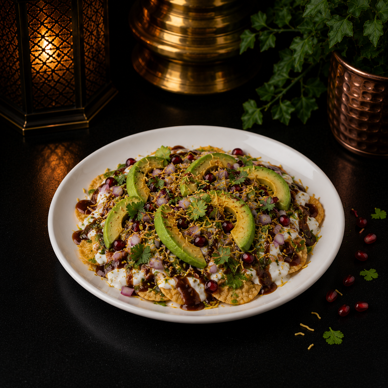 Avacado Papdi Chaat.