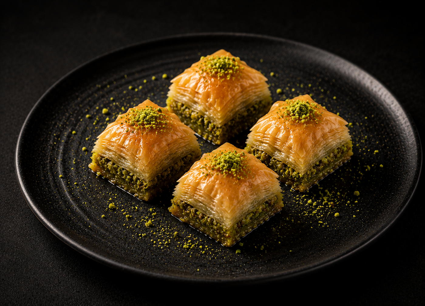 4 Mini Pistachio Baklava.