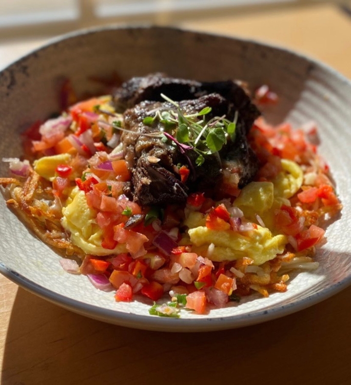 Short Rib Scramble Breakfast Bowl.