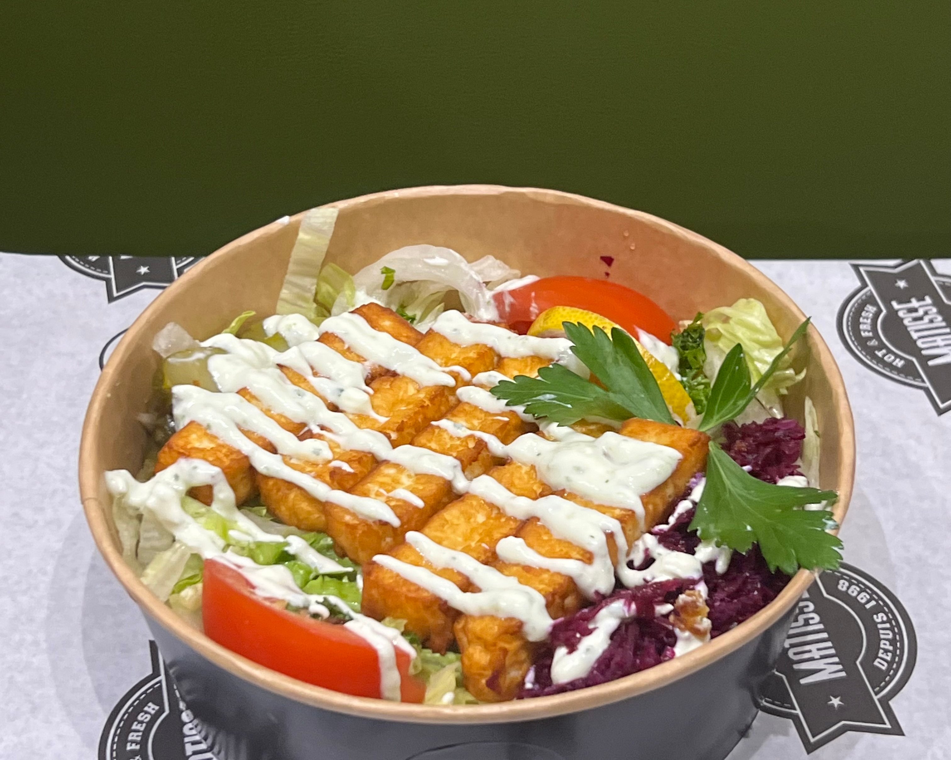 🌿 Halloumi Bowl 🍟🥗 (Servi avec Frites Maison)