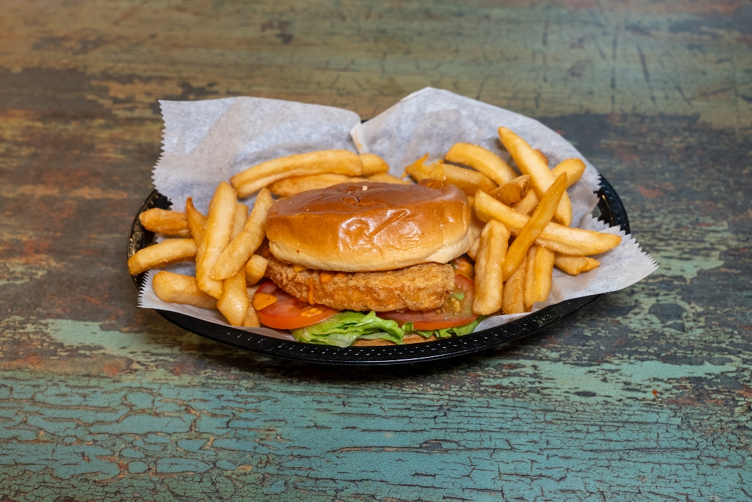 Chicken Burger Sandwich (with Fries).
