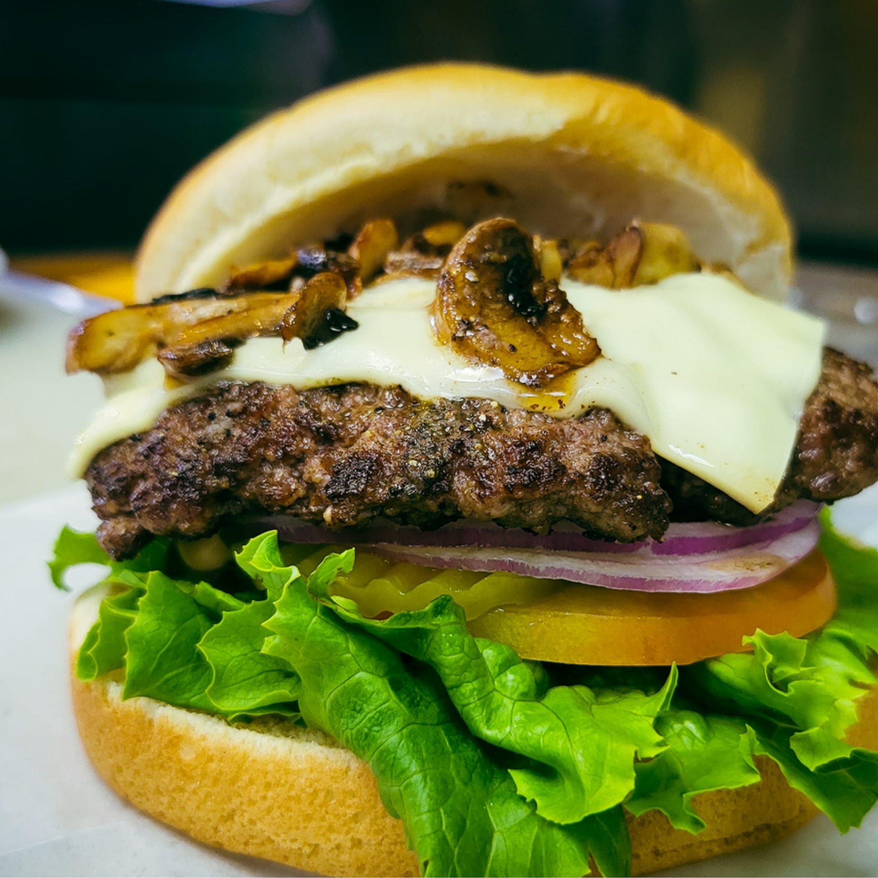 Mushroom Cheeseburger.