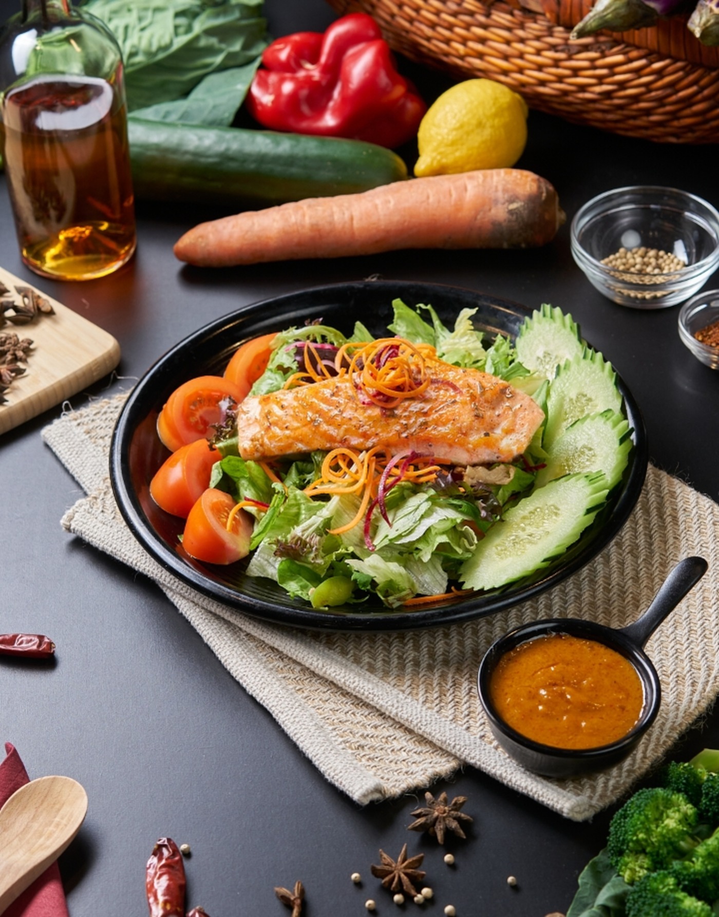 Grilled Salmon Salad.