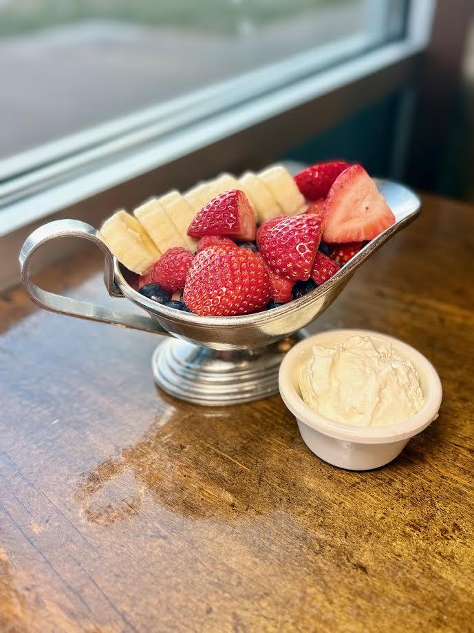 Fresh Fruit With Whipped Cream.
