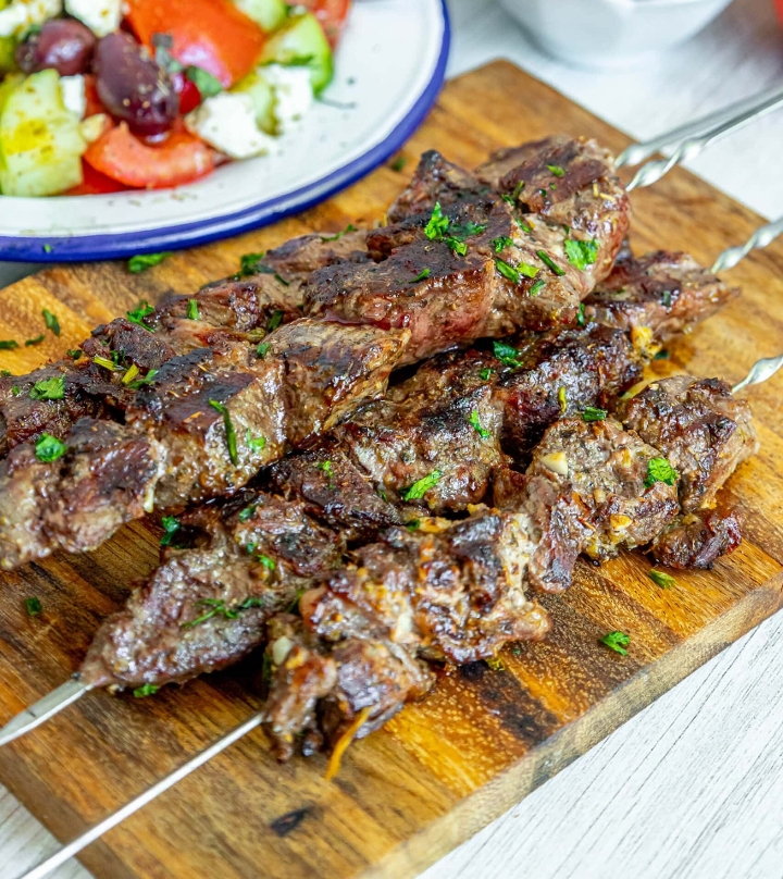 LAMB SOUVLAKI ENTREE.