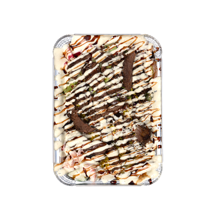 Full Tray Beef Shawarma Over Rice (Feeds 12-14 People).
