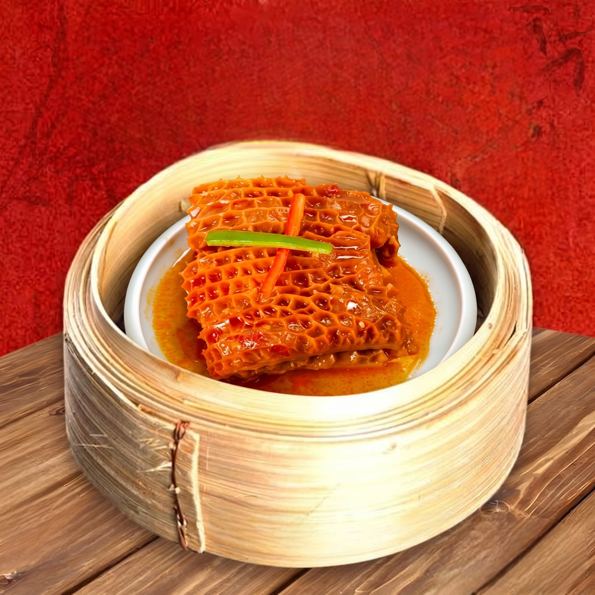 A9. 沙爹金錢肚/Honeycomb OX Tripe in Satay Sauce Dim Sum.