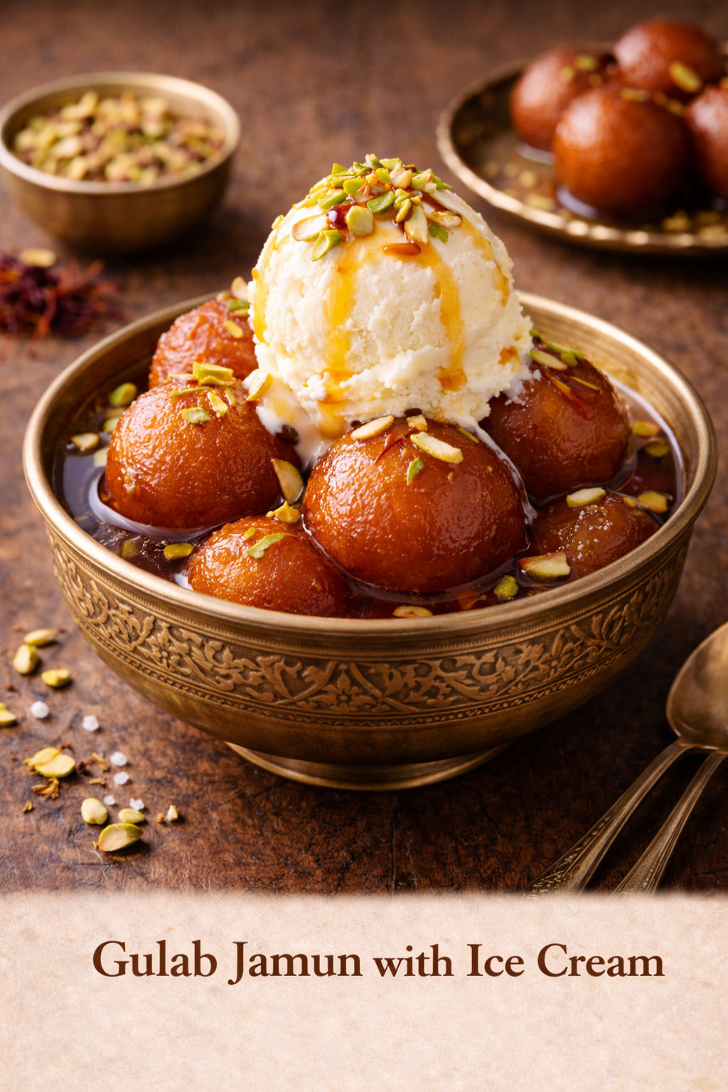 Gulab Jamun W/Ice Cream.