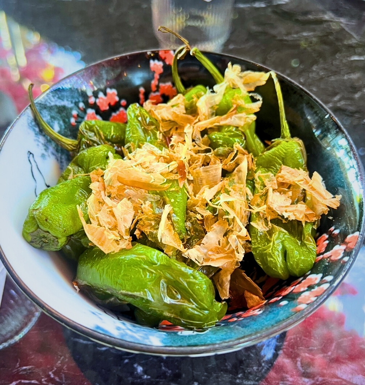 Charred Shishito Peppers.