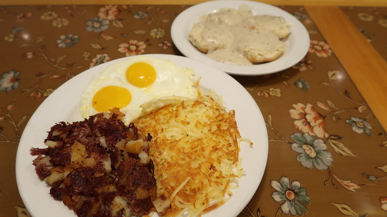 Korned Beef Hash & Eggs.