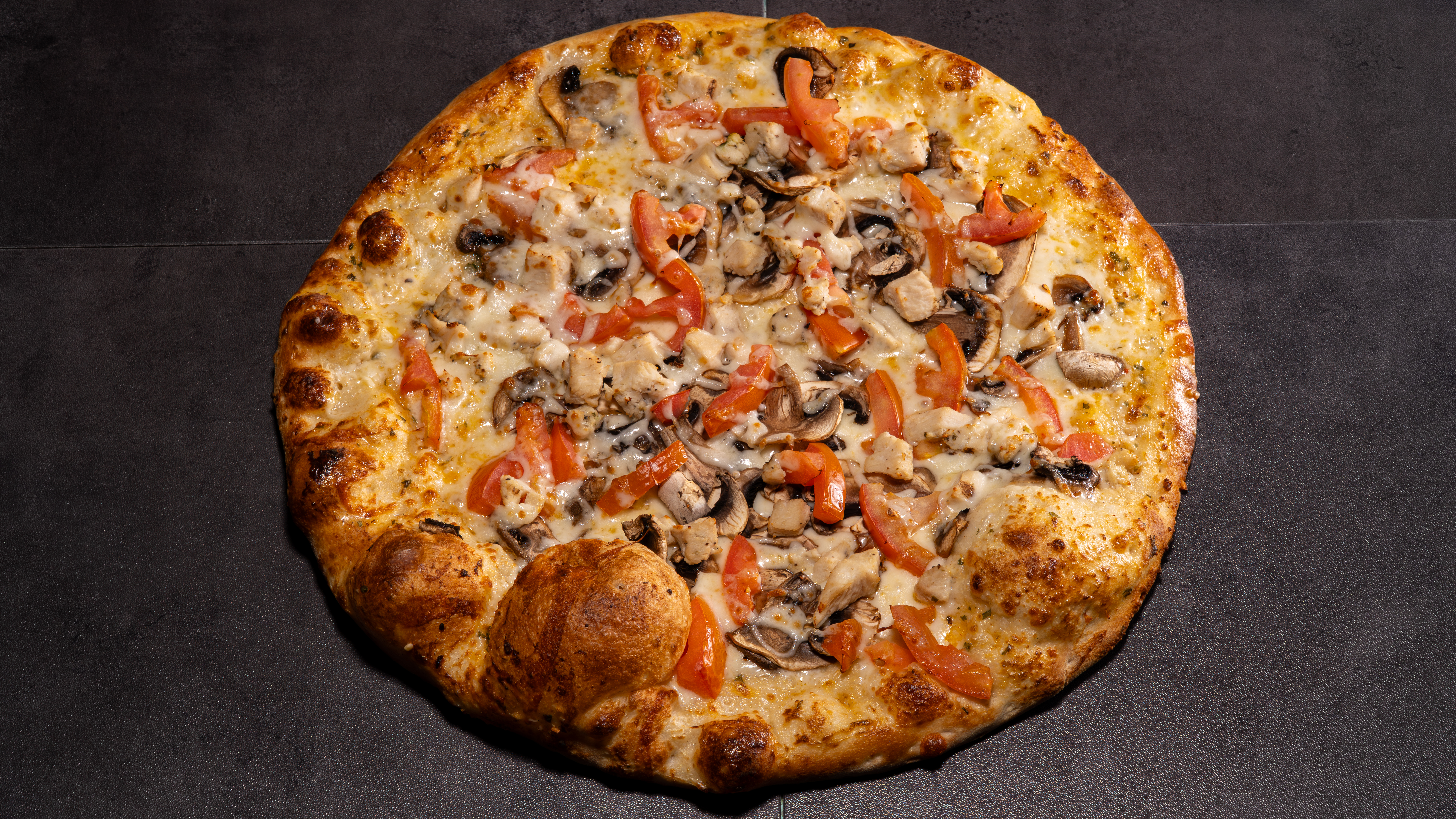 Alfredo Chicken Pizza.