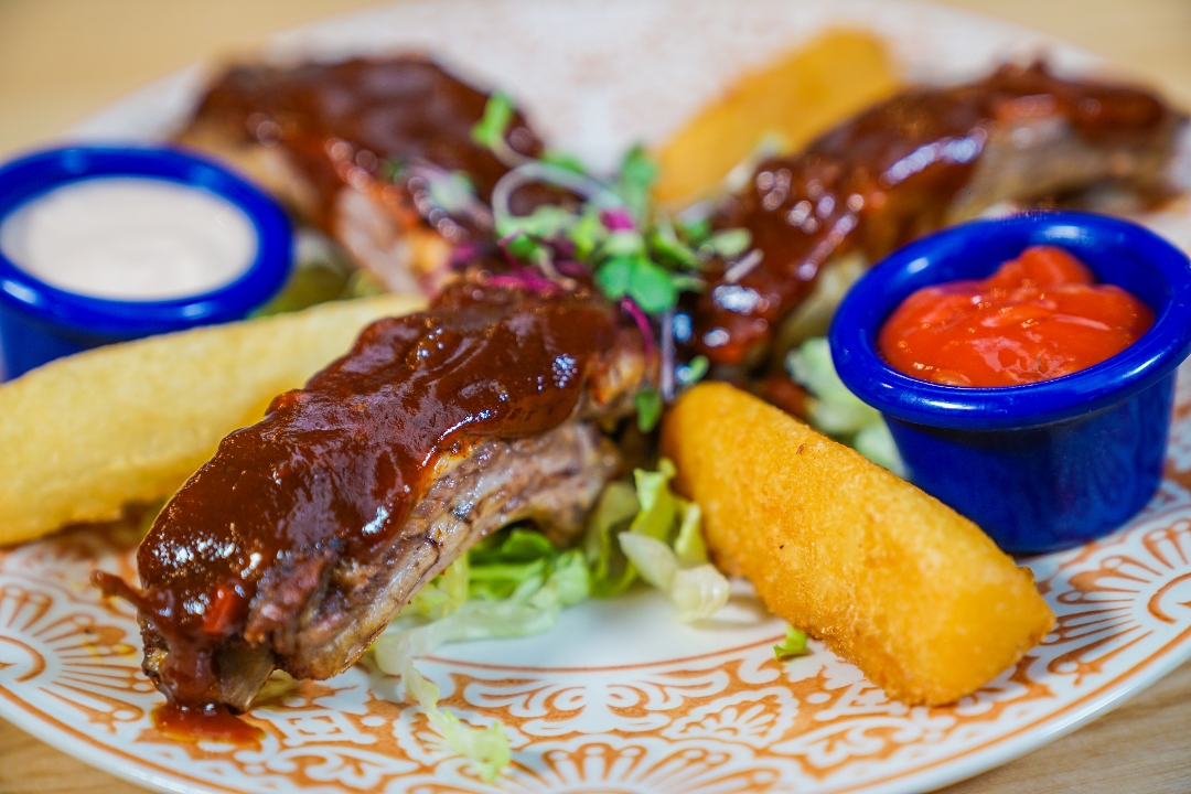 Ribs and Yucca.