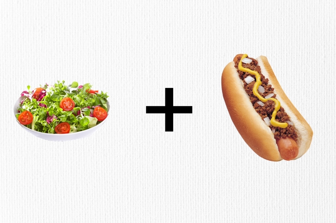 (1) CONEY AND A SALAD.