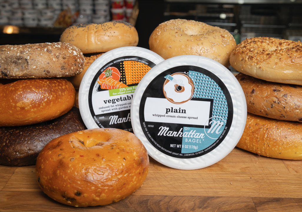 Value Pack Dozen – 13 Bagels + 2 Cream Cheese Tubs.