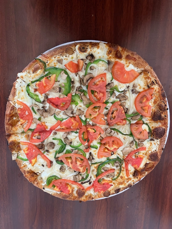 White Vegetarian Pizza.