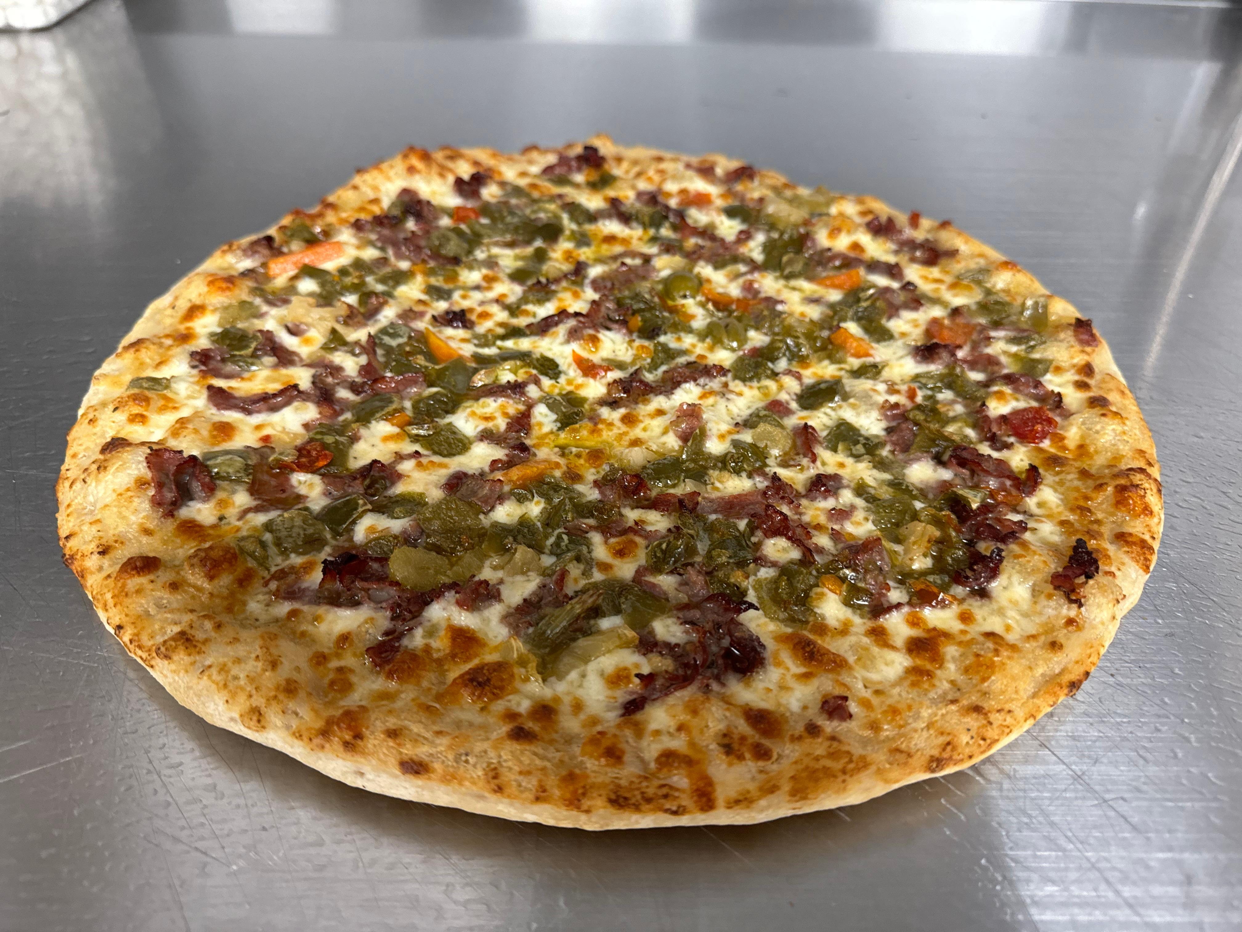 20" Philly Cheese Steak Pizza.