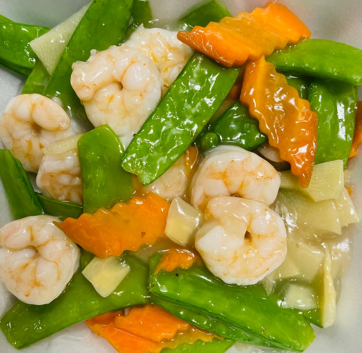 Shrimp with Snow Pea Pods D.