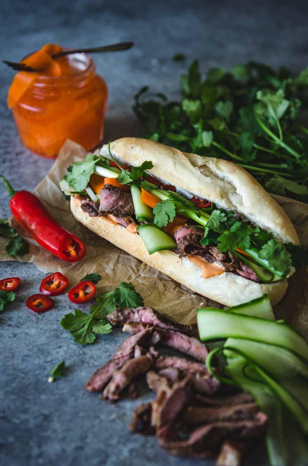 Banh Mi Beef Skewers.