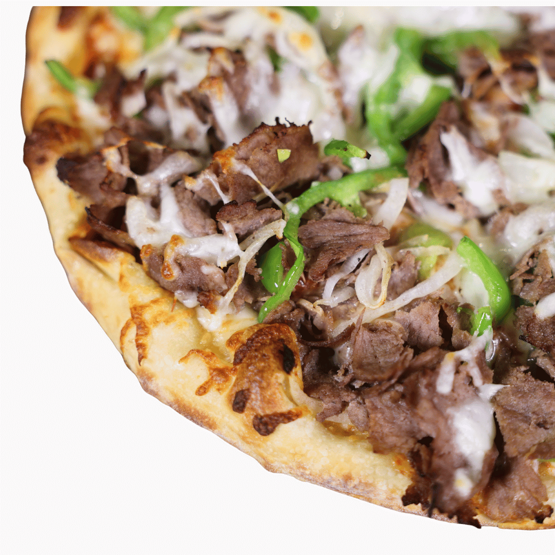 10" Philly Cheese Steak Pizza.