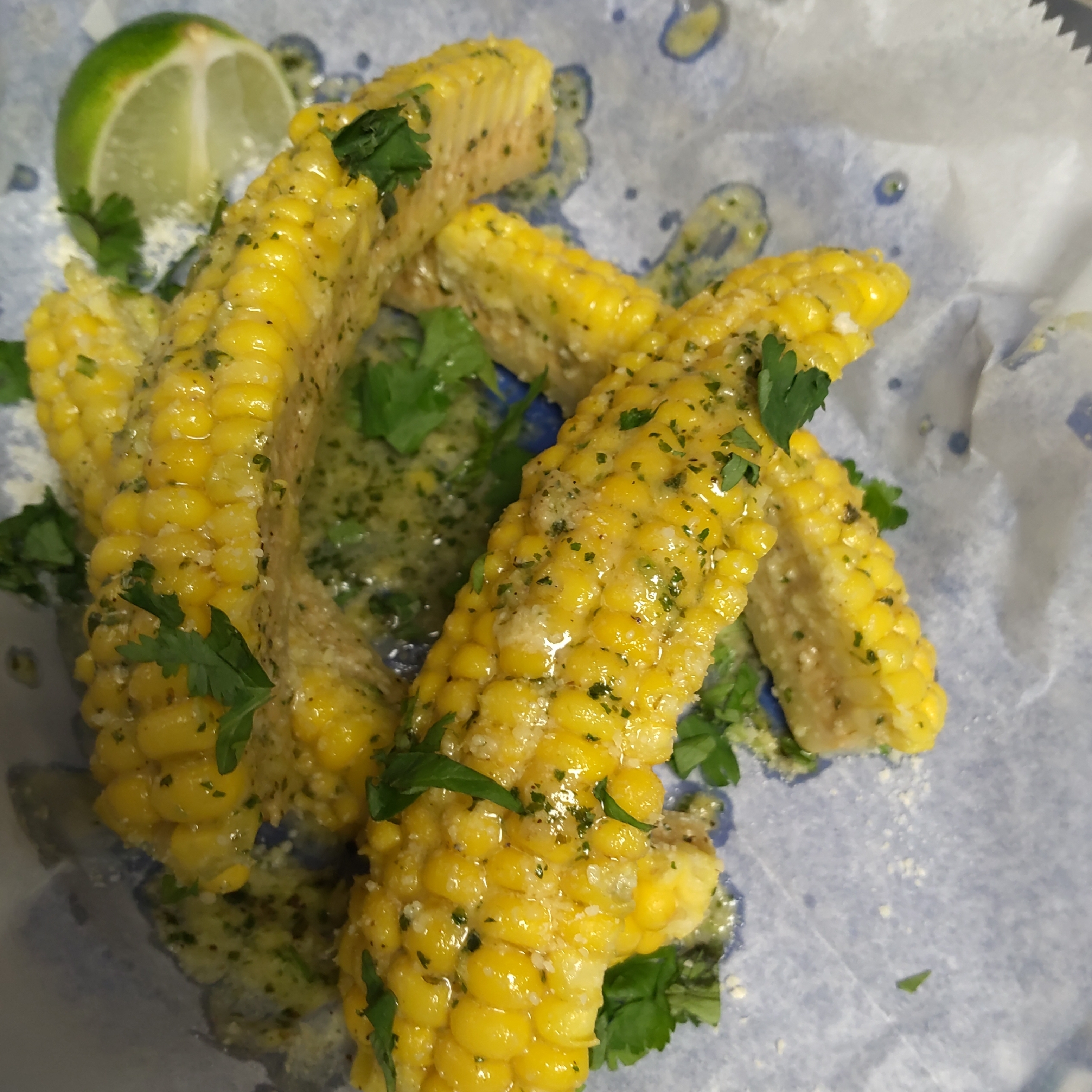 Elote Ribs Garlic & Parm.