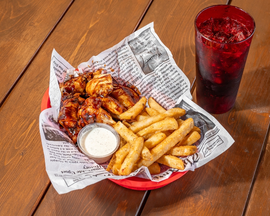 (6) Buffalo Wing Basket + Drink.