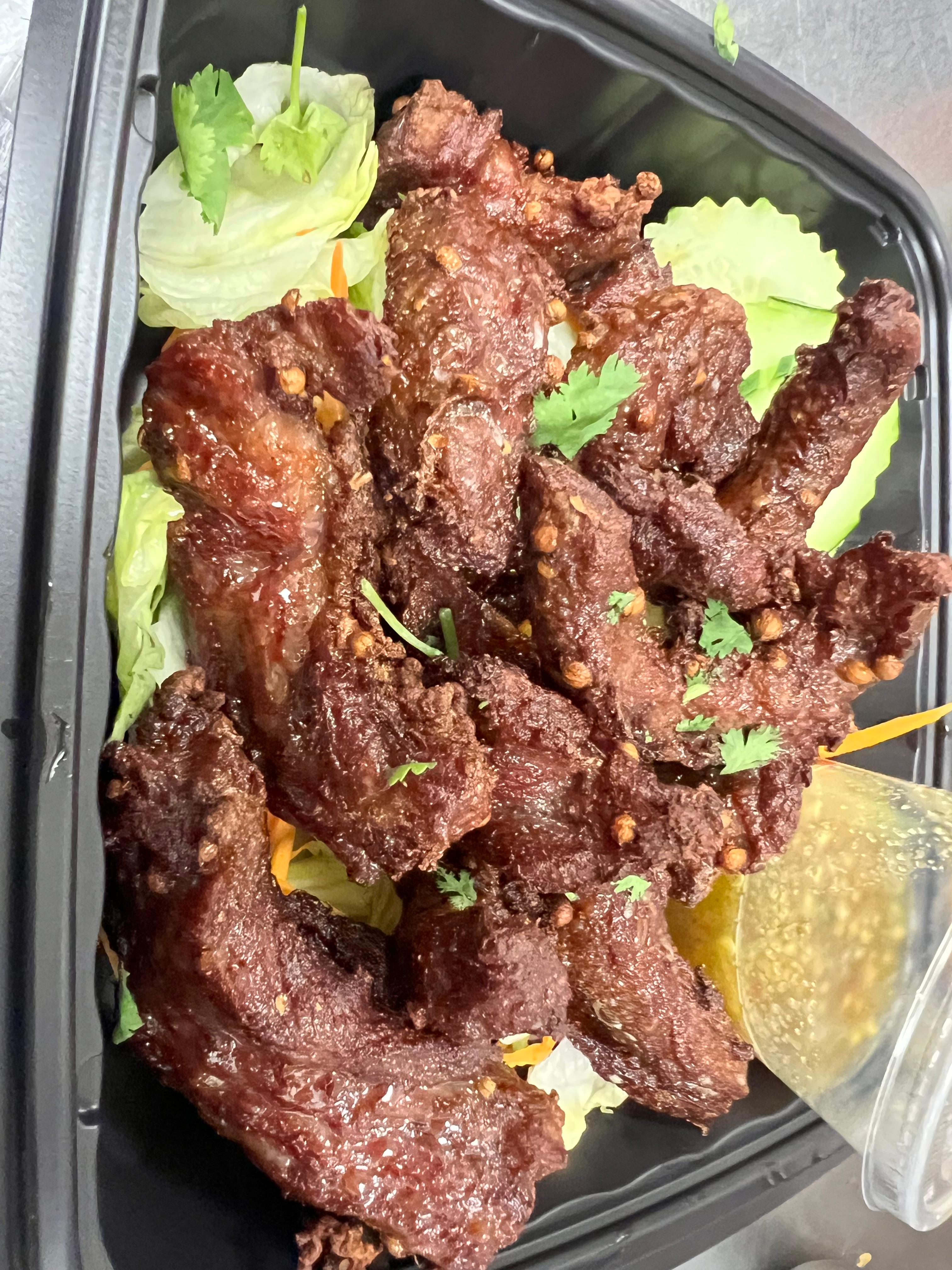 Beef jerky Sticky rice.