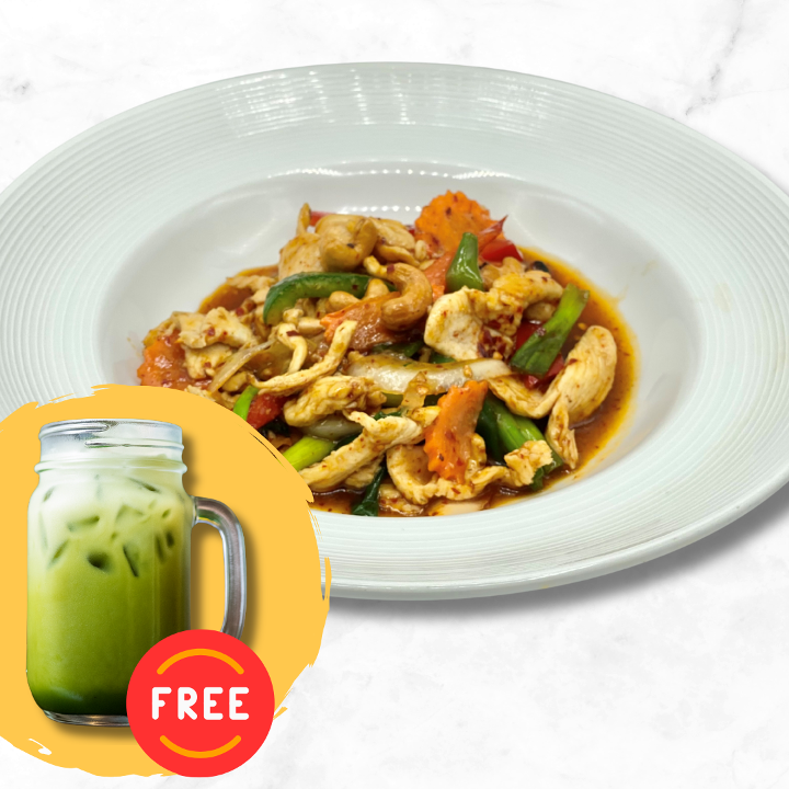 Thai Cashew - Nam Prik Phao (with FREE Iced Green Milk Tea).
