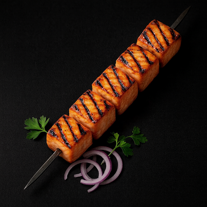 +Add Skewer Salmon Kabob (کباب ماهی سالمون).