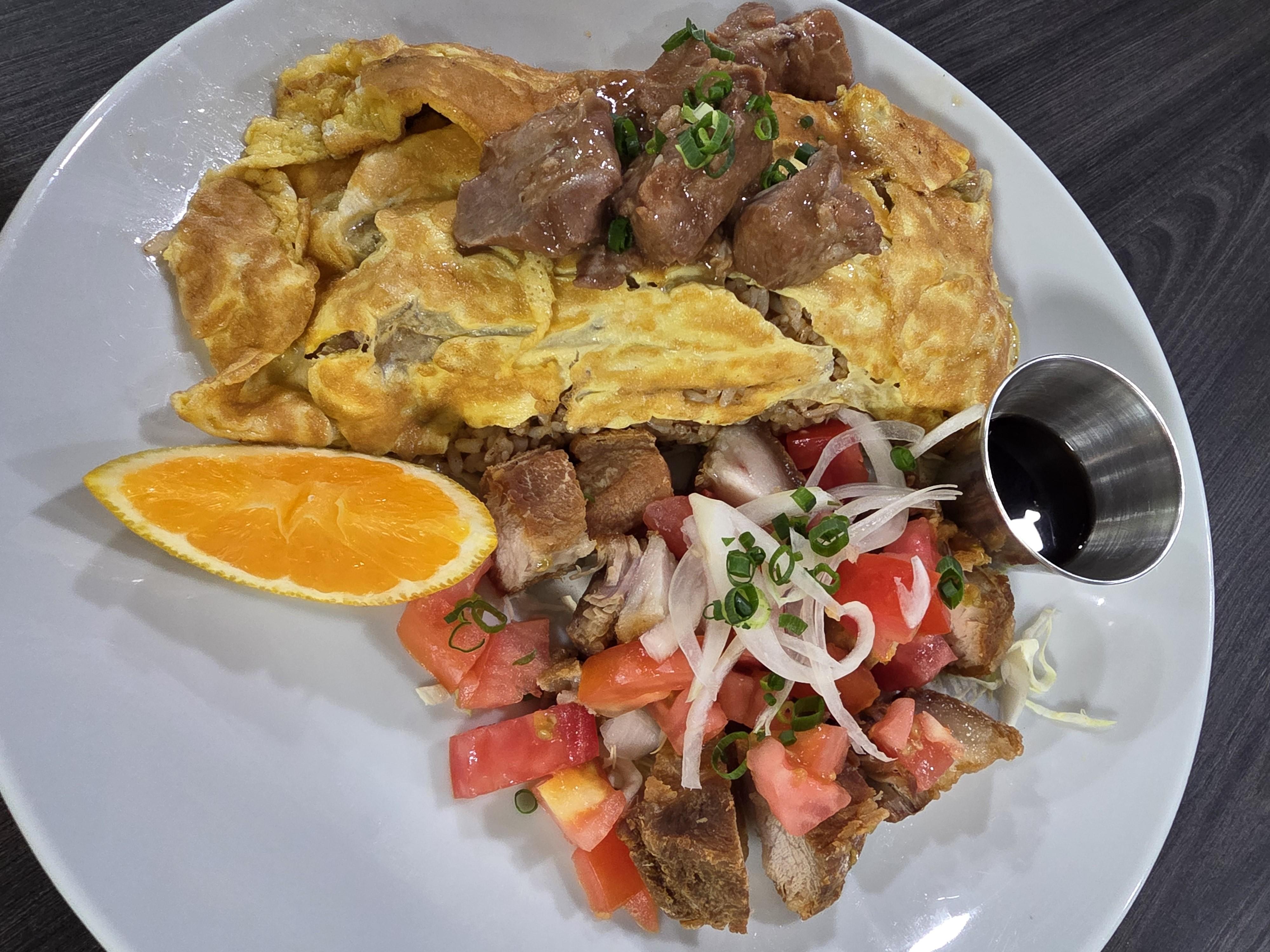 Adobo Fried Rice Omelette Combo.