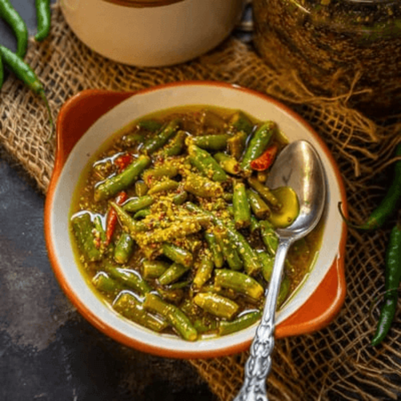 Green Chili Pickle * House Special *.