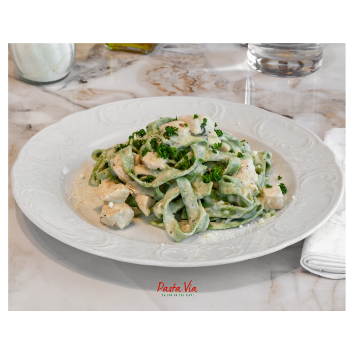 Fettuccine Alfredo with Chicken.