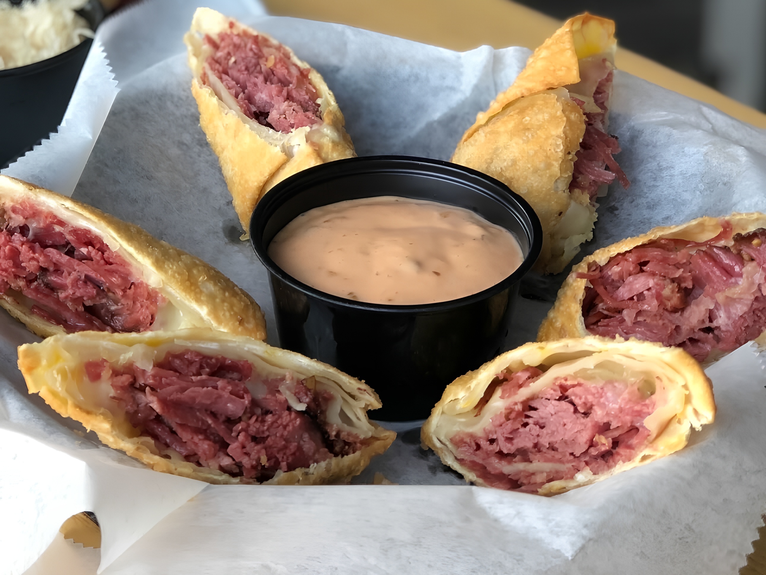 Corned Beef Egg Rolls.