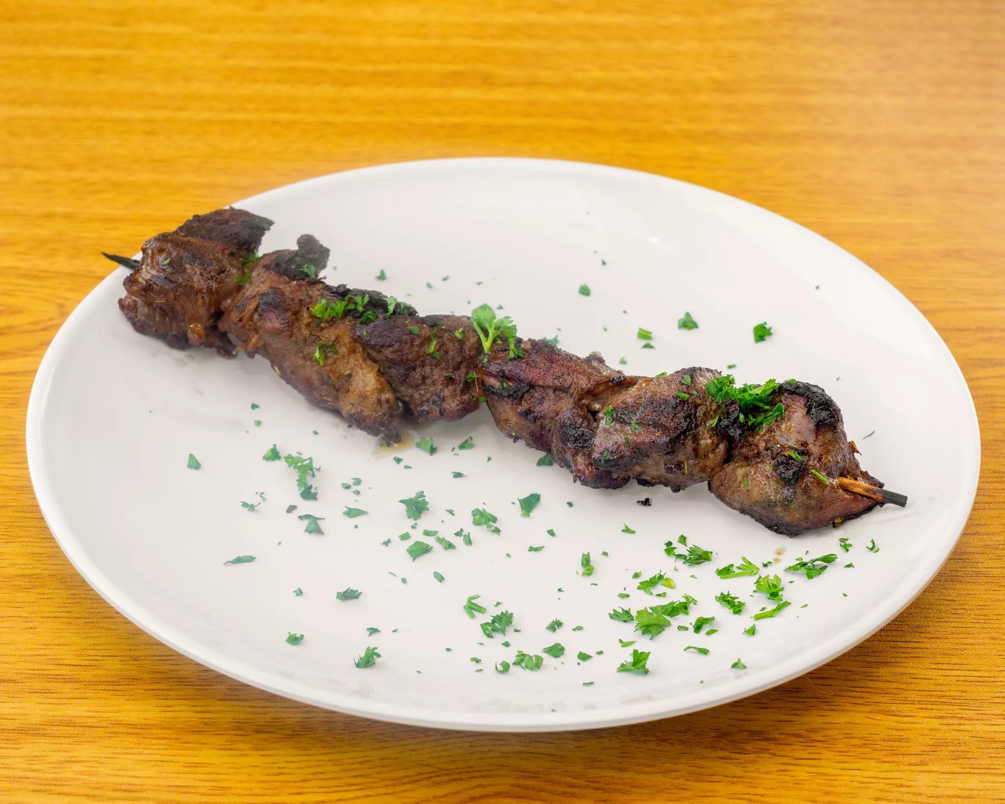 Skewer lamb.