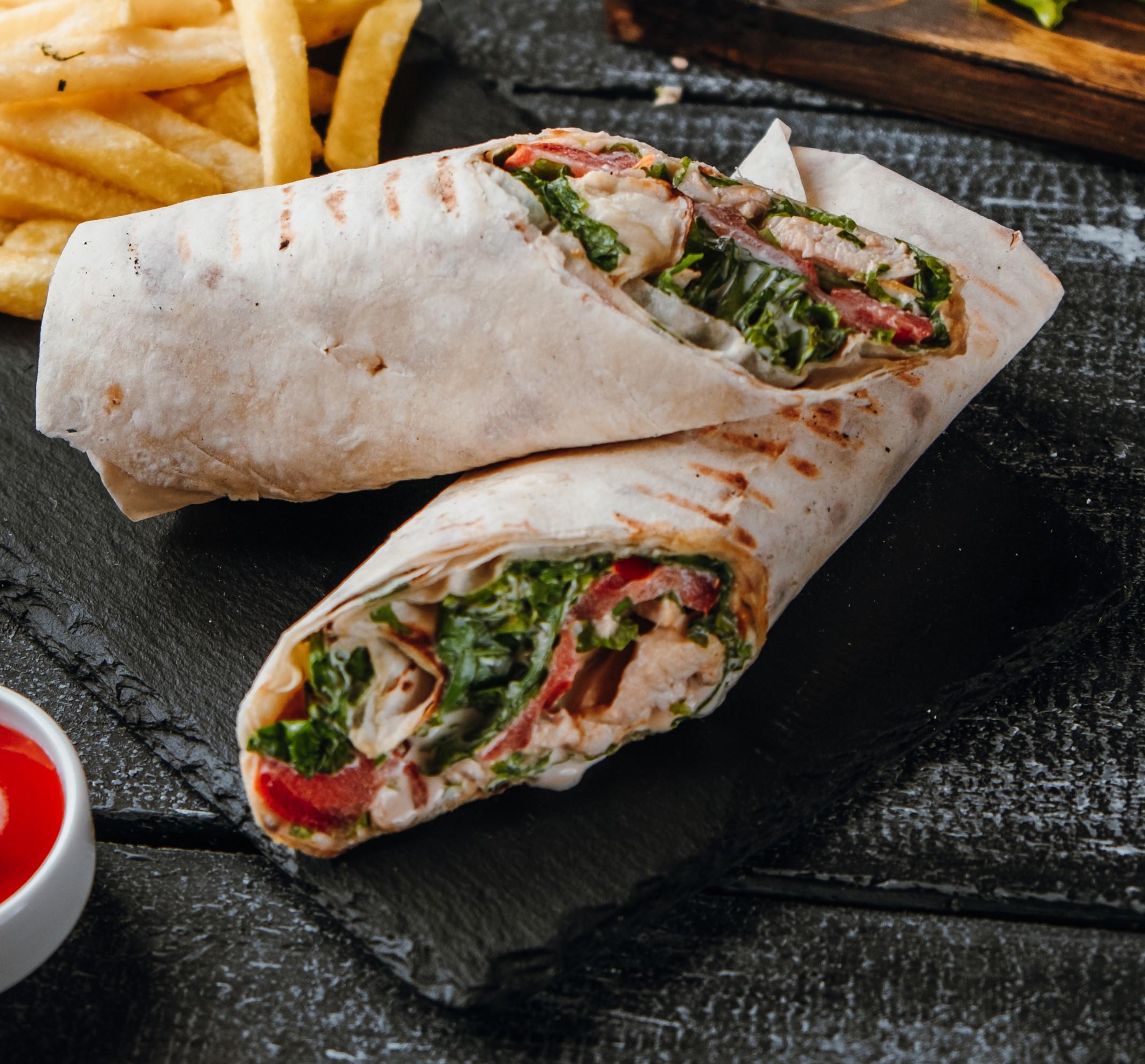 Grilled Chicken Caesar Wrap.