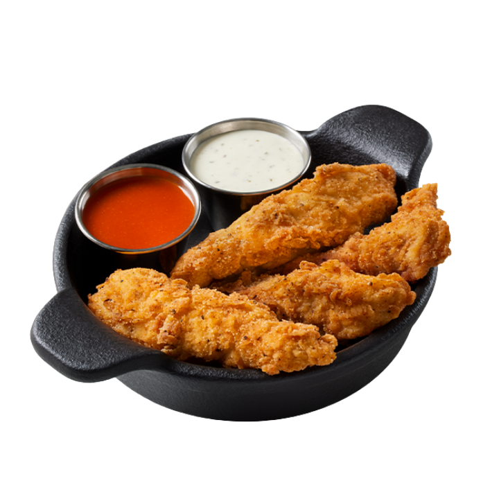 Hand Breaded Chicken Tenders.